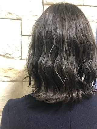 セミロング カラー パーマ ヘアアレンジ メンズ キッズ ネイル マツエク・マツパ 透明感カラー🤎 ゆりのヘアスタイル