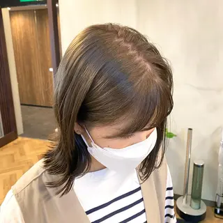 ミディアム カラー パーマ ヘアアレンジ メンズ キッズ ネイル マツエク・マツパ アイブロウ 前川 朋香のヘアスタイル