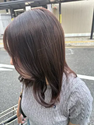セミロング カラー 元山 透明感艶カラー 🌻レイヤーカットのヘアスタイル