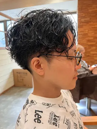パーマ メンズ 透明感・艶感 小坂隼斗のヘアスタイル