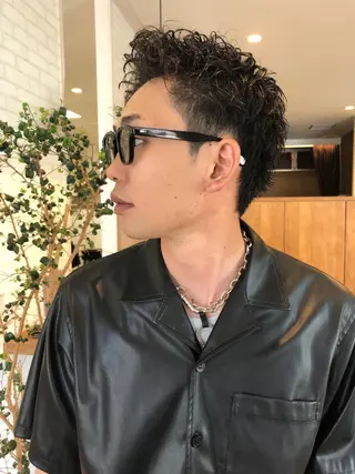 ショート カラー パーマ ヘアアレンジ メンズ ❣️倉敷❣️美髪 カラー能登一成のヘアスタイル