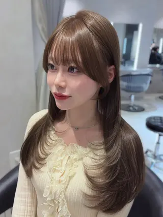 ロング カラー 韓国レイヤー×モテ髪 /MITSUKI🤍のヘアスタイル