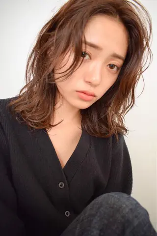 セミロング カラー パーマ ヘアアレンジ メンズ キッズ ネイル マツエク・マツパ EnBlesS西宮 マンツーマン神道有基のヘアスタイル