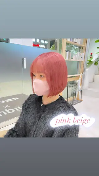 ショート カラー ピンクカラー🎀/ ミルクティー🍼花音のヘアスタイル