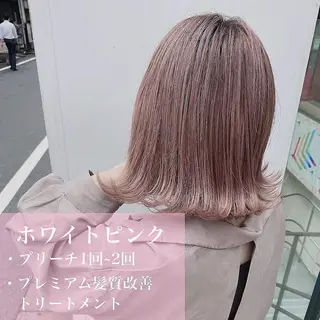 セミロング カラー 透明感/グレージュ/ ミルクティー/ユウトのヘアスタイル