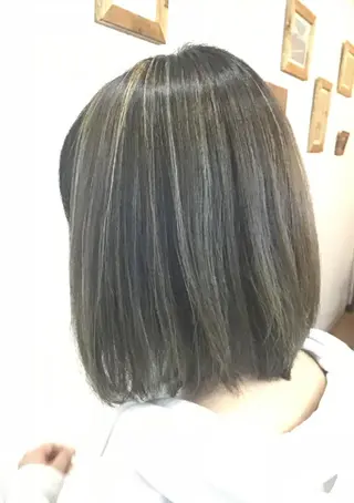 ミディアム カラー ヘアカラー&縮毛矯正 STAR☆RIVERのヘアスタイル