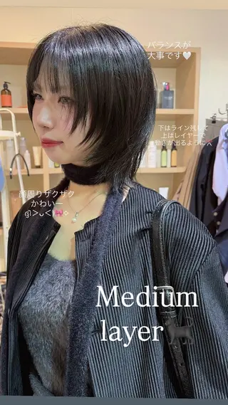 ミディアム カットモデル募集🤍 🐇anzuのヘアスタイル