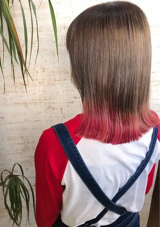 ミディアム カラー ケアブリーチ /髪質 改善/古橋圭史郎のヘアスタイル