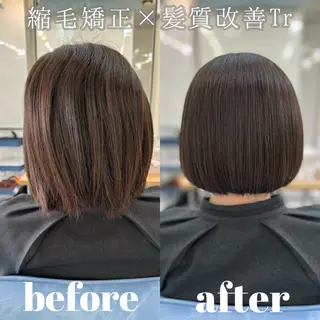 ミディアム パーマ 髪質改善🩵縮毛矯正 代々木/木下のヘアスタイル
