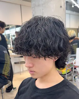 ミディアム カラー パーマ メンズ fifth 菅崎愛斗のヘアスタイル