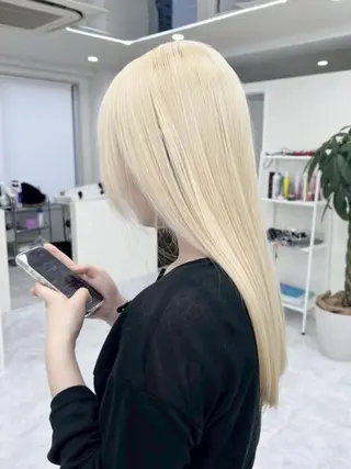 ロング カラー 髪質改善ストレート髪 質改善カラー特化中崎のヘアスタイル