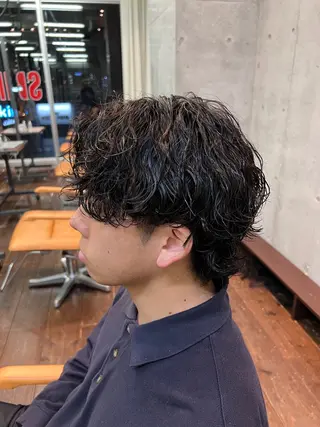 ミディアム パーマ メンズ メンズ特化美容師 /たけしのヘアスタイル