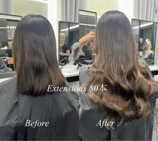 ロング カラー シールエクステ特化 ハイトーン、NANAのヘアスタイル