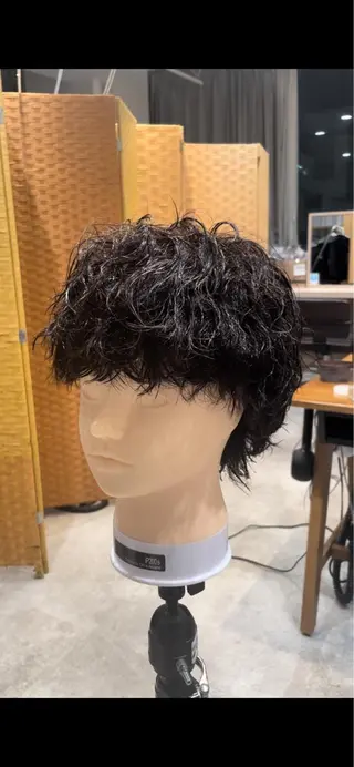パーマ メンズ 港南台短髪特化 フェザーパーマのヘアスタイル