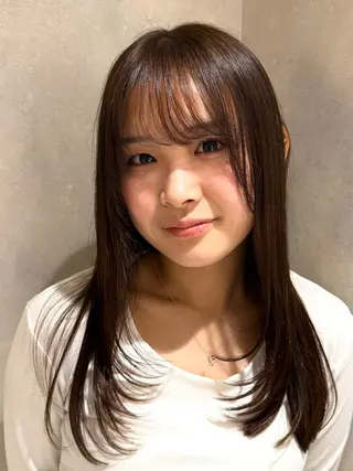 ロング ハッシュカット🎀 レイヤーダブルカラーのヘアスタイル