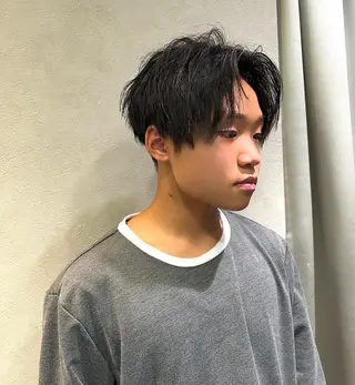 ショート カラー メンズ キッズ 北千住理容室バーバー 小堀悠作のヘアスタイル