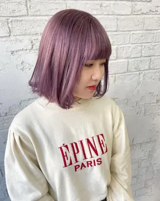 ミディアム カラー オリーブ/アッシュ やわらか透明感カラーのヘアスタイル