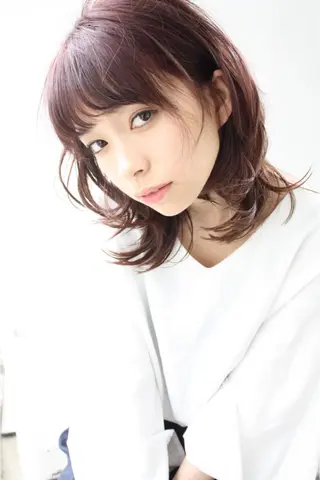 ミディアム カラー パーマ tuuli トゥーリのヘアスタイル