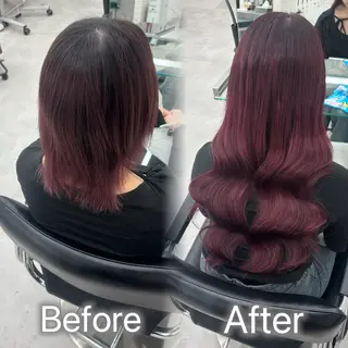 ロング カラー ヘアアレンジ メンズ 羽エク指名No1✨️ シールエク🌙しぇるのヘアスタイル