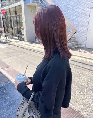 セミロング カラー 暖色カラー/ピンク カラー/HARUKAのヘアスタイル