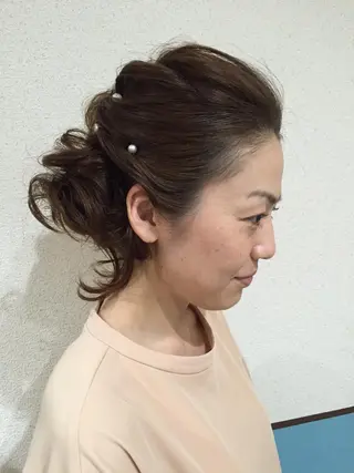 ミディアム セミロング ヘアアレンジ 早朝✨ヘアセット 着付け/清水玲歌のヘアスタイル