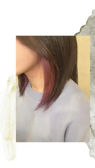ミディアム カラー 宮原 佳苗のヘアスタイル