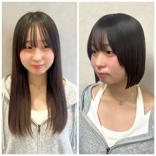 ミディアム ボブ／ストレート🎀 harukaのヘアスタイル