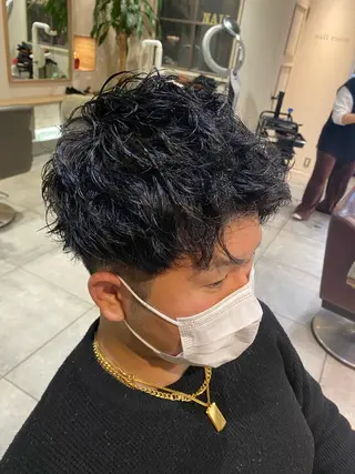 ショート パーマ メンズ 川越 輝梨奈のヘアスタイル