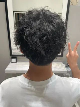 パーマ メンズ k-twoたき✨艶感 カラー/美髪矯正のヘアスタイル