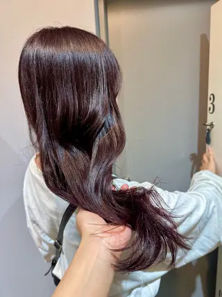 ロング カラー 縮毛矯正+モテカラー 🎀✨MIHOのヘアスタイル