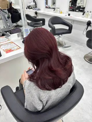 ミディアム カラー 💖似合わせカラー レイヤー💖縮毛矯正のヘアスタイル