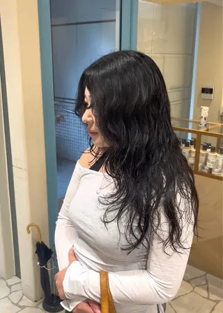 ロング パーマ 山口 陸のヘアスタイル