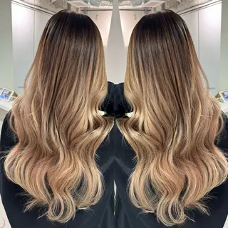 ロング バレイヤージュ ボブ🌈ナツヤのヘアスタイル