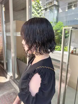 ショート パーマ ボブパーマコテ巻き風 パーマNo1深江秀平のヘアスタイル