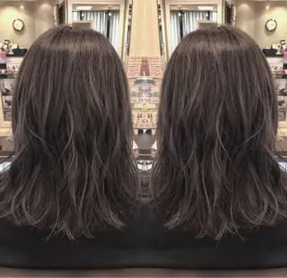 セミロング カラー box mico. mutsumiのヘアスタイル