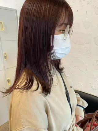 ミディアム カラー ヘアアレンジ satsuki 暖色・ブラウンカラーのヘアスタイル