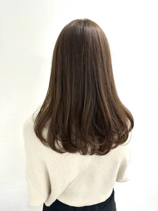 ロング カラー ミディアムレイヤー 添田晃基のヘアスタイル