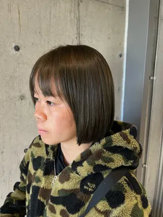 ミディアム カラー ヘアアレンジ ボブ×艶カラー 特化・リクト💥のヘアスタイル