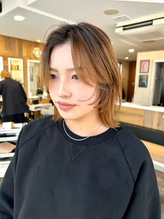 ミディアム カラーモデル募集中 美容室ハピスのヘアスタイル