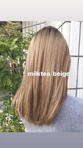 セミロング カラー ヘアアレンジ シアーベージュニスト 🥣大石亜里紗のヘアスタイル
