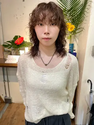 ミディアム パーマ YUKI 新宿カット パーマ/カラーのヘアスタイル