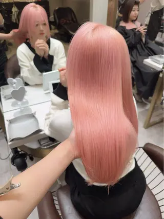 ロング カラー ARIA💎縮毛矯正 ブリーチ💎複雑履歴のヘアスタイル