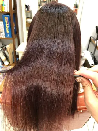 ミディアム カラー \脱・うねり& 広がり/gite菊のヘアスタイル