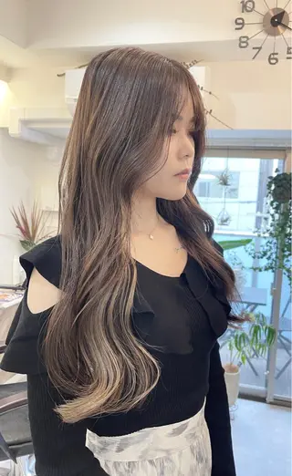 ロング カラー 髪質改善で 憧れの潤艶美髪にのヘアスタイル