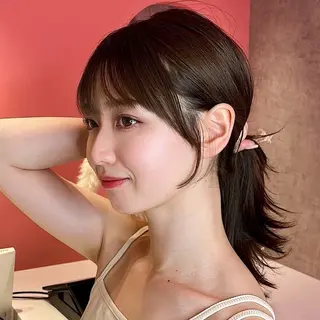ロング カラー 山崎/ボブ縮毛矯正 レイヤー髪質改善のヘアスタイル