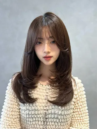 セミロング カラー ❤️ショートカット ・顔周りカット❤️のヘアスタイル