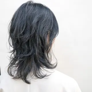 ミディアム パーマ 美髪/デザイン /　湯本　哲也のヘアスタイル