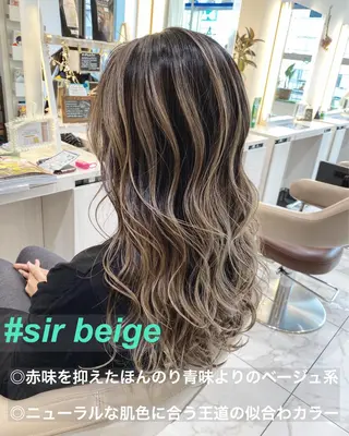 セミロング カラー 山崎俊輔/髪質改善 /バレイヤージュのヘアスタイル