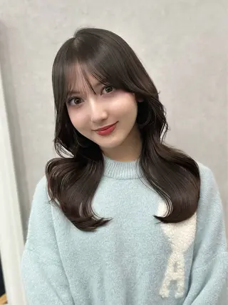 セミロング カラー パーマ ヘアアレンジ ⭐️銀座/ショート/ 艶カラー/りょうがのヘアスタイル