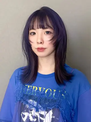 セミロング カラー sion ✰デザインカラーのヘアスタイル
